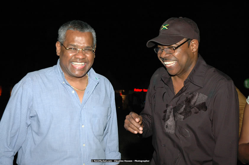 The Hon. Orette Bruce Goldwin, M.P., Prime Minister of Jamaica, Minister of Tourism, Hon. Edmund Bartlett, and Director of Tourism, Basil Smith at the Air Jamaica Jazz and Blues Festival 2008 The Art of Music - Thrusday, January 24, 2008 - Air Jamaica Jazz & Blues 2008 The Art of Music venue at the Aqaueduct on Rose Hall Resort & Counrty Club, Montego Bay, St. James, Jamaica W.I. - Thursday, January 24 - Saturday, January 26, 2008 - Photographs by Net2Market.com - Claudine Housen & Barry J. Hough Sr, Photographers - Negril Travel Guide, Negril Jamaica WI - http://www.negriltravelguide.com - info@negriltravelguide.com...!