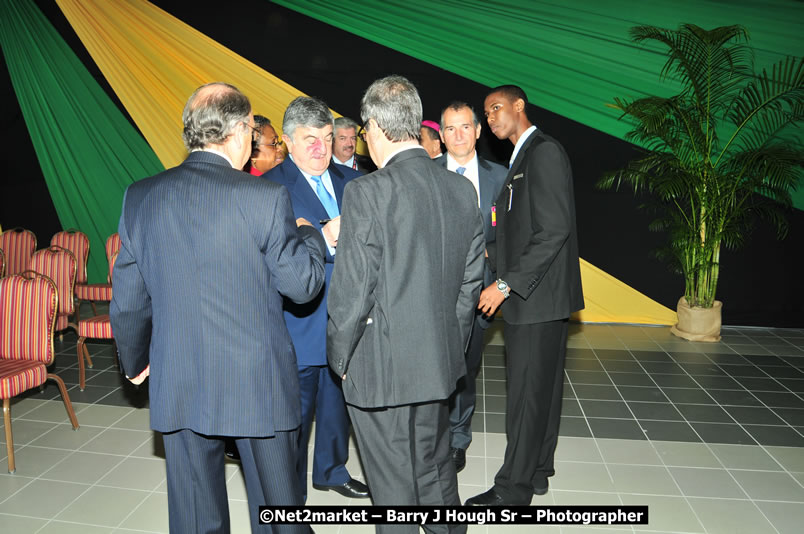 The Unveiling Of The Commemorative Plaque By The Honourable Prime Minister, Orette Bruce Golding, MP, And Their Majesties, King Juan Carlos I And Queen Sofia Of Spain - On Wednesday, February 18, 2009, Marking The Completion Of The Expansion Of Sangster International Airport, Venue at Sangster International Airport, Montego Bay, St James, Jamaica - Wednesday, February 18, 2009 - Photographs by Net2Market.com - Barry J. Hough Sr, Photographer/Photojournalist - Negril Travel Guide, Negril Jamaica WI - http://www.negriltravelguide.com - info@negriltravelguide.com...!