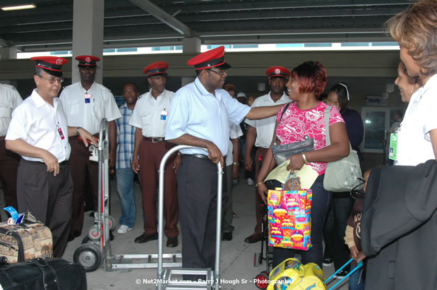 Minister of Tourism, Hon. Edmund Bartlett - Director of Tourism, Basil Smith, and Mayor of Montego Bay, Councillor Charles Sinclair Launch of Winter Tourism Season at Sangster International Airport, Saturday, December 15, 2007 - Sangster International Airport - MBJ Airports Limited, Montego Bay, Jamaica W.I. - Photographs by Net2Market.com - Barry J. Hough Sr, Photographer - Negril Travel Guide, Negril Jamaica WI - http://www.negriltravelguide.com - info@negriltravelguide.com...!