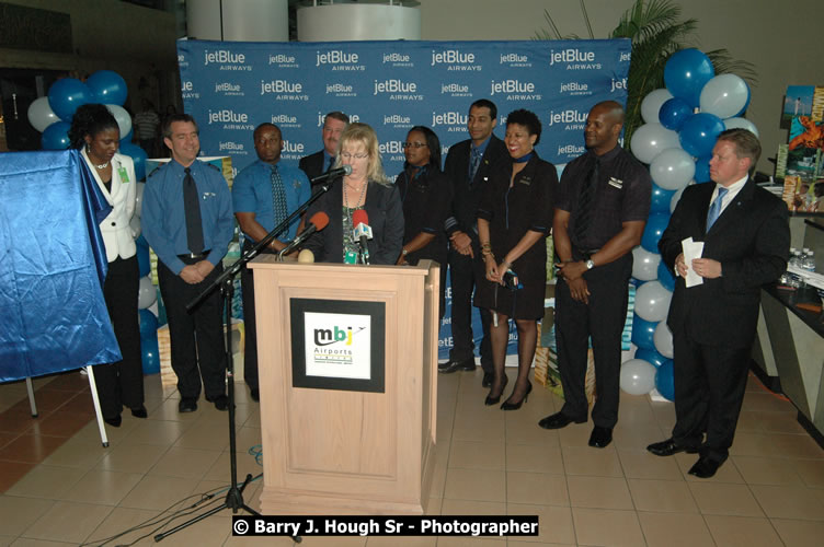 JetBue Airways' Inaugural Air Service between Sangster International Airport, Montego Bay and John F. Kennedy Airport, New York at MBJ Airports Sangster International Airport, Montego Bay, St. James, Jamaica - Thursday, May 21, 2009 - Photographs by Net2Market.com - Barry J. Hough Sr, Photographer/Photojournalist - Negril Travel Guide, Negril Jamaica WI - http://www.negriltravelguide.com - info@negriltravelguide.com...!