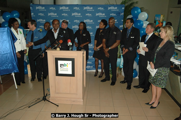 JetBue Airways' Inaugural Air Service between Sangster International Airport, Montego Bay and John F. Kennedy Airport, New York at MBJ Airports Sangster International Airport, Montego Bay, St. James, Jamaica - Thursday, May 21, 2009 - Photographs by Net2Market.com - Barry J. Hough Sr, Photographer/Photojournalist - Negril Travel Guide, Negril Jamaica WI - http://www.negriltravelguide.com - info@negriltravelguide.com...!