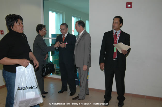 MBJ Airports Limited Welcomes WestJet Airlines - Inaugural Scheduled Service From Toronto Pearsons International Airport - Monday, December 10, 2007 - Sangster International Airport - MBJ Airports Limited, Montego Bay, Jamaica W.I. - Photographs by Net2Market.com - Barry J. Hough Sr, Photographer - Negril Travel Guide, Negril Jamaica WI - http://www.negriltravelguide.com - info@negriltravelguide.com...!