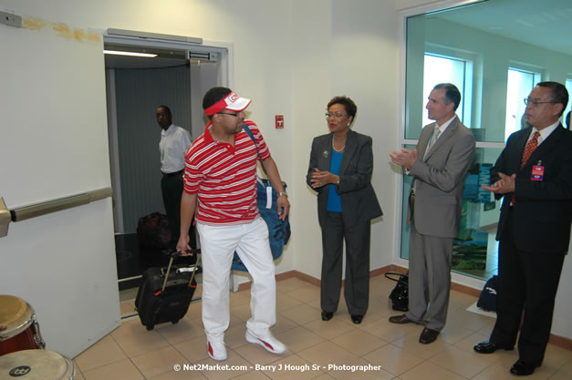 MBJ Airports Limited Welcomes WestJet Airlines - Inaugural Scheduled Service From Toronto Pearsons International Airport - Monday, December 10, 2007 - Sangster International Airport - MBJ Airports Limited, Montego Bay, Jamaica W.I. - Photographs by Net2Market.com - Barry J. Hough Sr, Photographer - Negril Travel Guide, Negril Jamaica WI - http://www.negriltravelguide.com - info@negriltravelguide.com...!