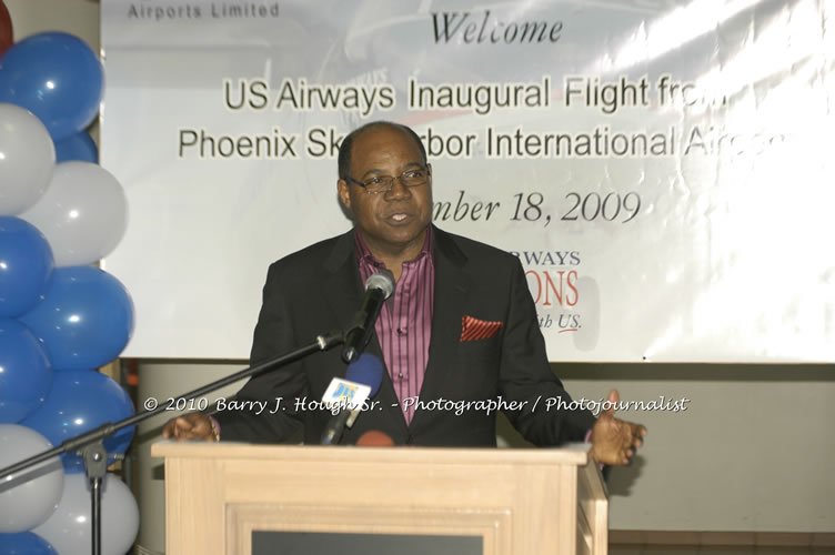 US Airways Inaugurtes New Service from Phoenix Sky Harbor International Airport to Sangster International Airport, Friday, December 18, 2009, Sangster International Airport, Montego Bay, St. James, Jamaica W.I. - Photographs by Net2Market.com - Barry J. Hough Sr, Photographer/Photojournalist - The Negril Travel Guide - Negril's and Jamaica's Number One Concert Photography Web Site with over 40,000 Jamaican Concert photographs Published -  Negril Travel Guide, Negril Jamaica WI - http://www.negriltravelguide.com - info@negriltravelguide.com...!