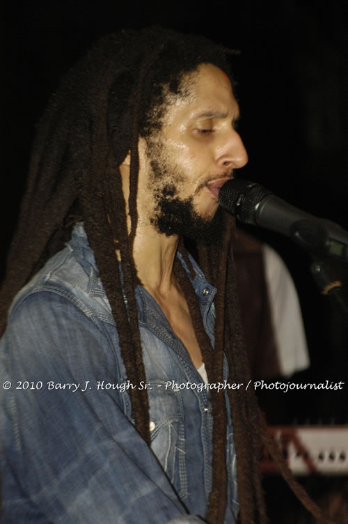 Julian Marley - Grammy Nominee & Son of the Legend Bob Marley - Live in Concert - Also featuring Ras Noble, Power Drill, Iron Head, & Robin Banks - Backing Band Roots Warrior, plus DJ Gemini @ One Love Reggae Concerts Series 09/10 @ Negril Escape Resort & Spa, February 2, 2010, One Love Drive, West End, Negril, Westmoreland, Jamaica W.I. - Photographs by Net2Market.com - Barry J. Hough Sr, Photographer/Photojournalist - The Negril Travel Guide - Negril's and Jamaica's Number One Concert Photography Web Site with over 40,000 Jamaican Concert photographs Published -  Negril Travel Guide, Negril Jamaica WI - http://www.negriltravelguide.com - info@negriltravelguide.com...!