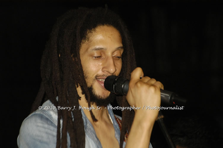 Julian Marley - Grammy Nominee & Son of the Legend Bob Marley - Live in Concert - Also featuring Ras Noble, Power Drill, Iron Head, & Robin Banks - Backing Band Roots Warrior, plus DJ Gemini @ One Love Reggae Concerts Series 09/10 @ Negril Escape Resort & Spa, February 2, 2010, One Love Drive, West End, Negril, Westmoreland, Jamaica W.I. - Photographs by Net2Market.com - Barry J. Hough Sr, Photographer/Photojournalist - The Negril Travel Guide - Negril's and Jamaica's Number One Concert Photography Web Site with over 40,000 Jamaican Concert photographs Published -  Negril Travel Guide, Negril Jamaica WI - http://www.negriltravelguide.com - info@negriltravelguide.com...!