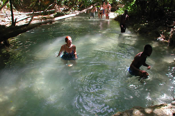 Riverwalk at   Mayfield Falls - Negril, Jamaica W.I. - Saturday, December 8, 2001 - Negril Travel Guide