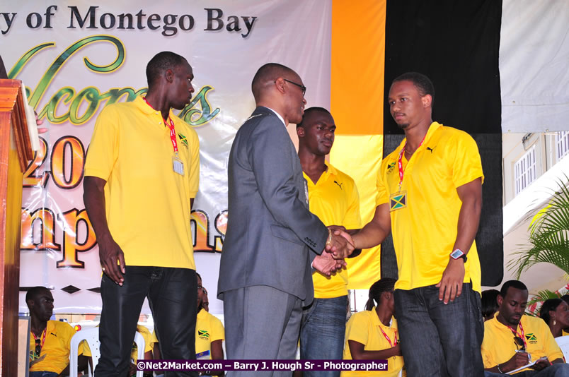 The City of Montego Bay Welcomes Our 2008 Olympians - Western Motorcade - Civic Ceremony - A Salute To Our Beijing Heros - Sam Sharpe Square, Montego Bay, Jamaica - Tuesday, October 7, 2008 - Photographs by Net2Market.com - Barry J. Hough Sr. Photojournalist/Photograper - Photographs taken with a Nikon D300 - Negril Travel Guide, Negril Jamaica WI - http://www.negriltravelguide.com - info@negriltravelguide.com...!